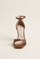 TFP - Stiletto Heeled Sandals Ankle Strap - Brown Matte