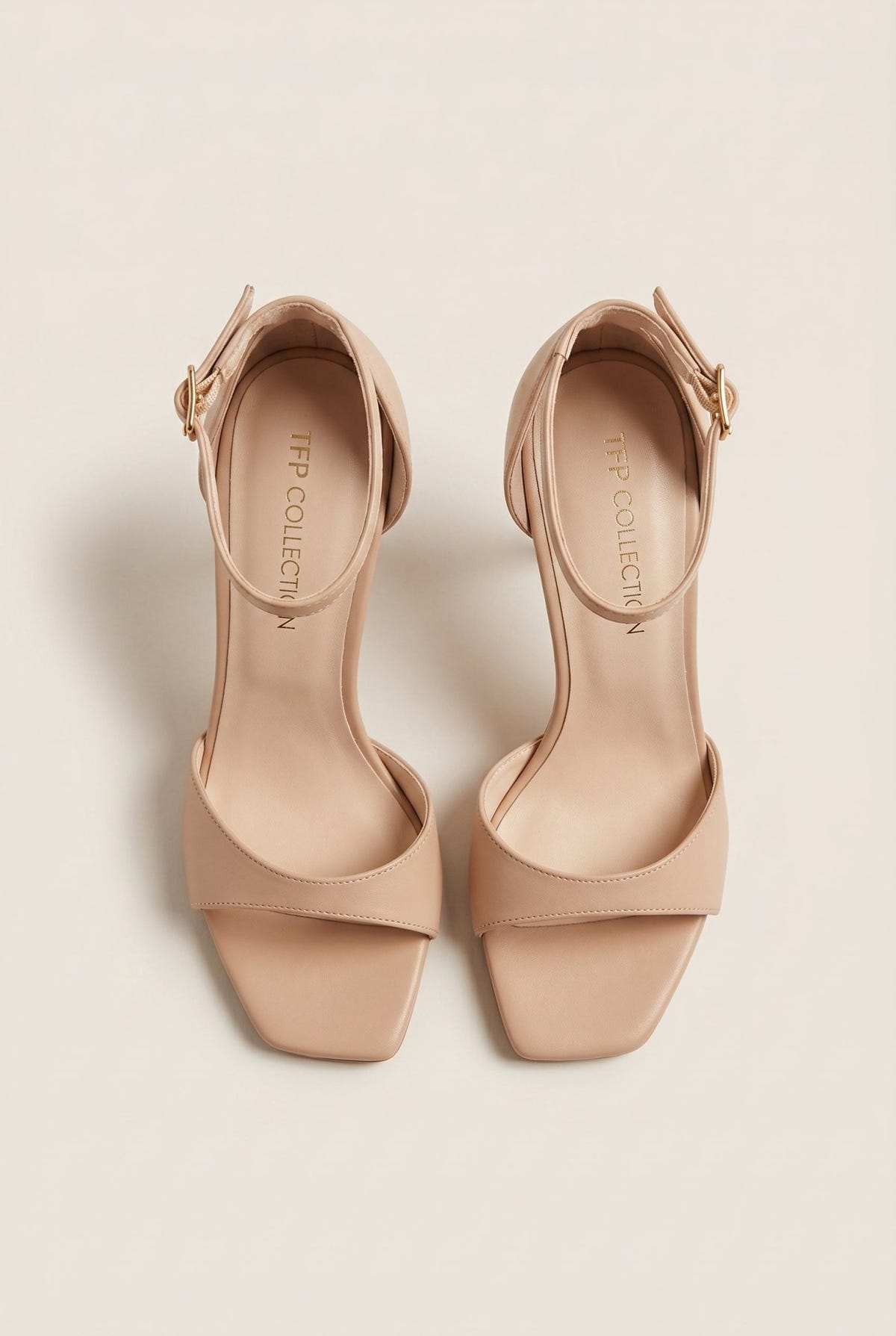 TFP - Stiletto Heeled Sandals Ankle Strap - Nude Matte