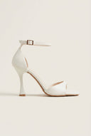 TFP - Stiletto Heeled Sandals Ankle Strap - White Matte