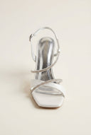 TFP - Stiletto Heeled Sandals Strass Slingback - White Pearl
