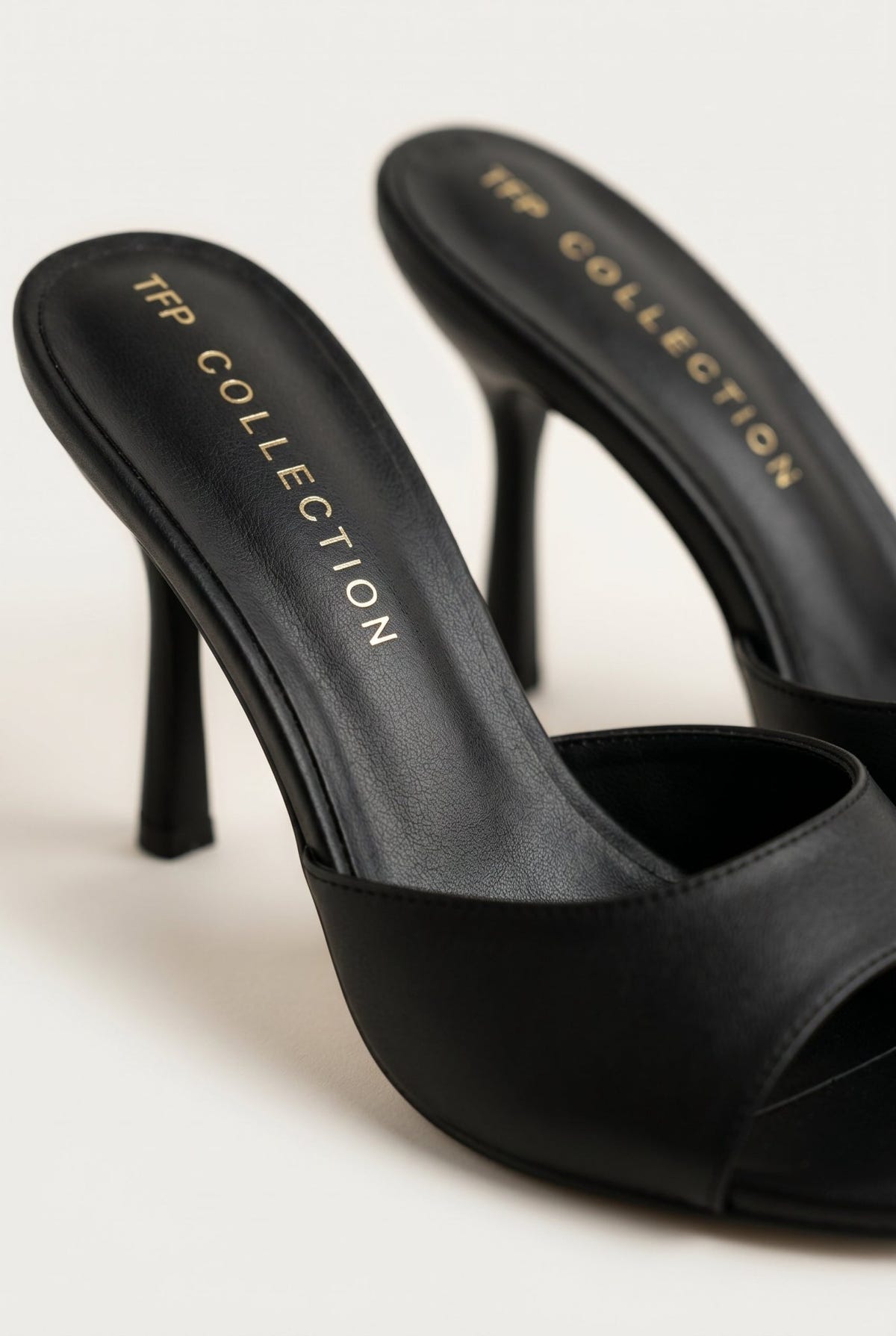 TFP - Stiletto Mules - Black Matte
