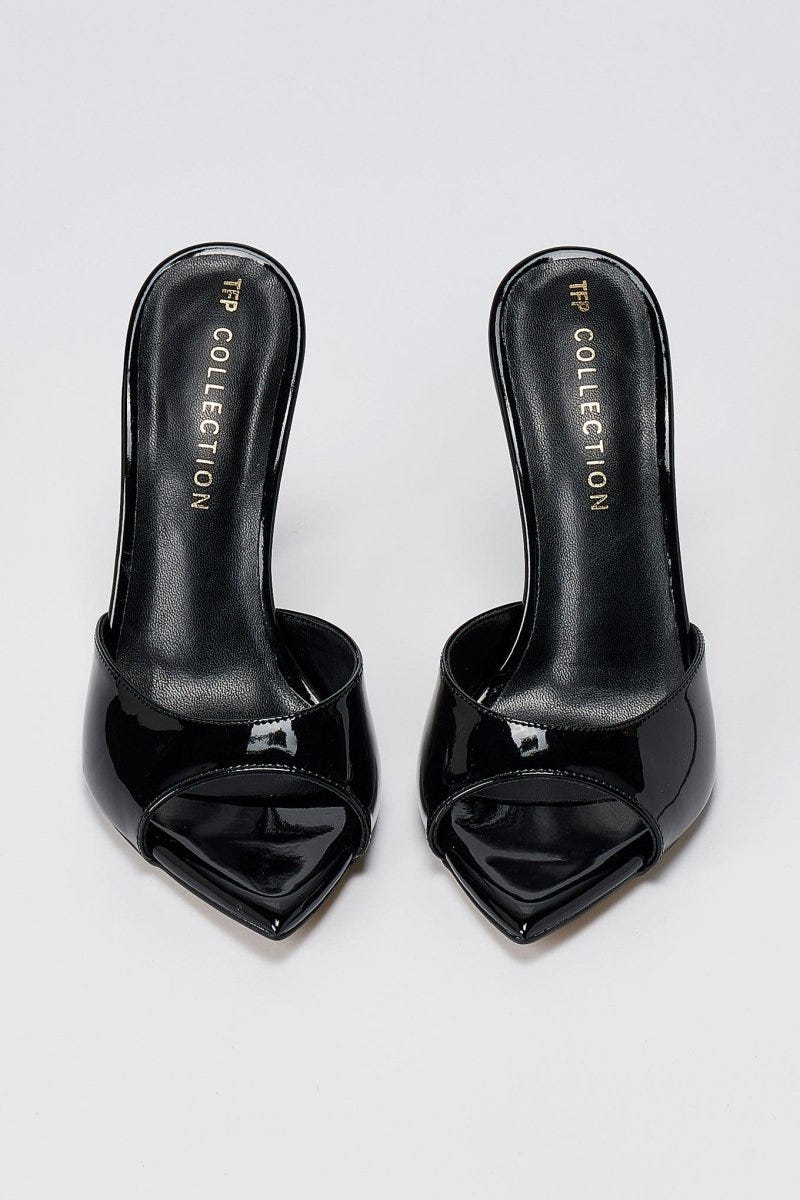TFP - Stiletto Mules - Black Patent