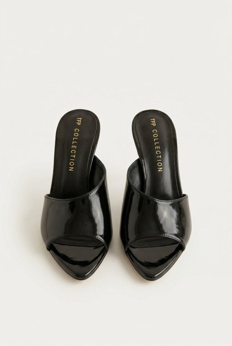 TFP - Stiletto Mules - Black Patent