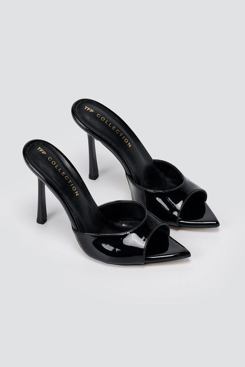 TFP - Stiletto Mules - Black Patent