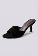 Ideal shoes - Stiletto Mules - Black Suede