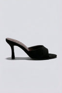 Ideal shoes - Stiletto Mules - Black Suede