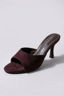 Ideal shoes - Stiletto Mules - Brown Suede