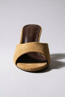 Ideal shoes - Stiletto Mules - Camel Suede