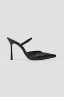 Stiletto Mules Croc Pattern TFP - Black Croc - thefashionproject.gr - TFP