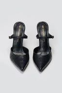 Stiletto Mules Croc Pattern TFP - Black Croc - thefashionproject.gr - TFP
