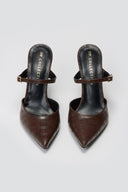 Stiletto Mules Croc Pattern TFP - Brown Croc - thefashionproject.gr - TFP