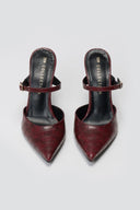 Stiletto Mules Croc Pattern TFP - Burgundy Croc - thefashionproject.gr - TFP