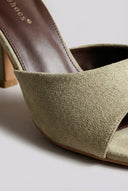 Ideal shoes - Stiletto Mules - Olive Suede
