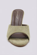 Ideal shoes - Stiletto Mules - Olive Suede