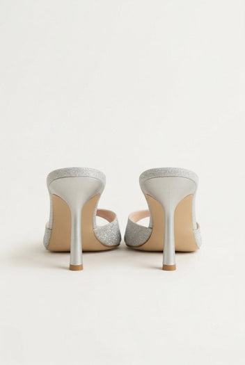 TFP - Stiletto Mules - Silver Glitter