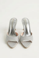 TFP - Stiletto Mules - Silver Glitter