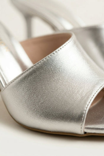 TFP - Stiletto Mules - Silver Metallic