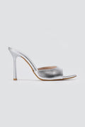 TFP - Stiletto Mules - Silver Metallic