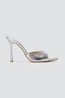 TFP - Stiletto Mules - Silver Metallic