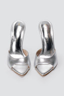 TFP - Stiletto Mules - Silver Metallic