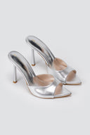 TFP - Stiletto Mules - Silver Metallic