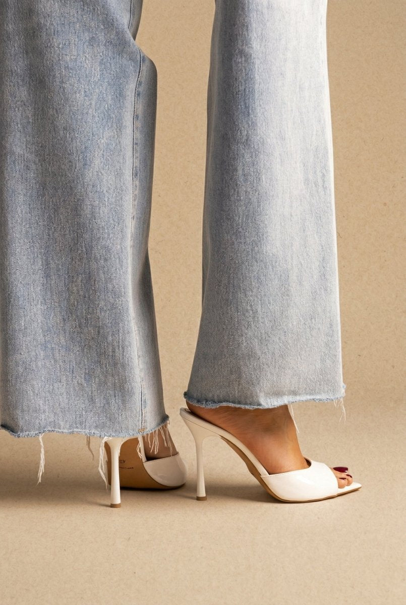 Λουστρίνι Mules με τακούνι στιλέτο - Λευκό - Image 6