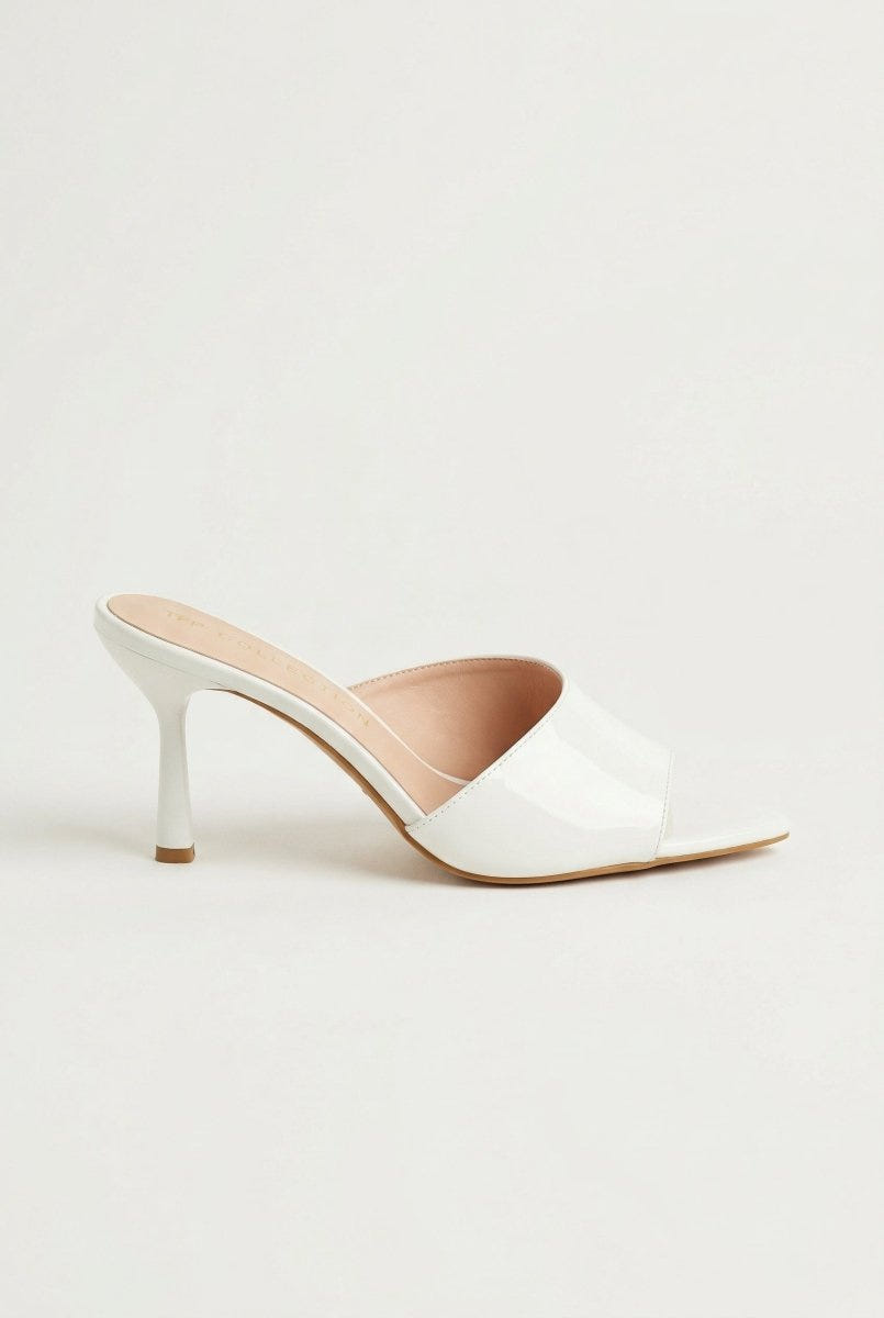 TFP - Stiletto Mules - White Patent