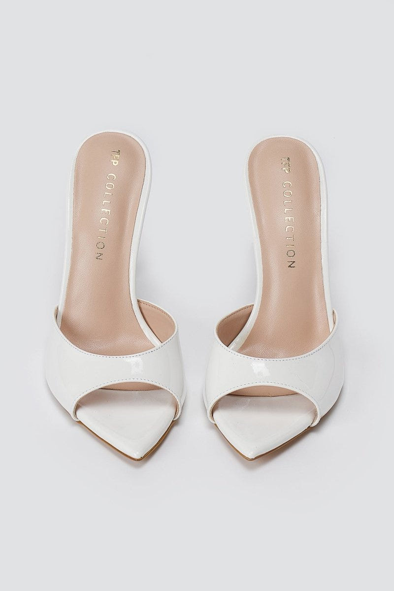 TFP - Stiletto Mules - White Patent
