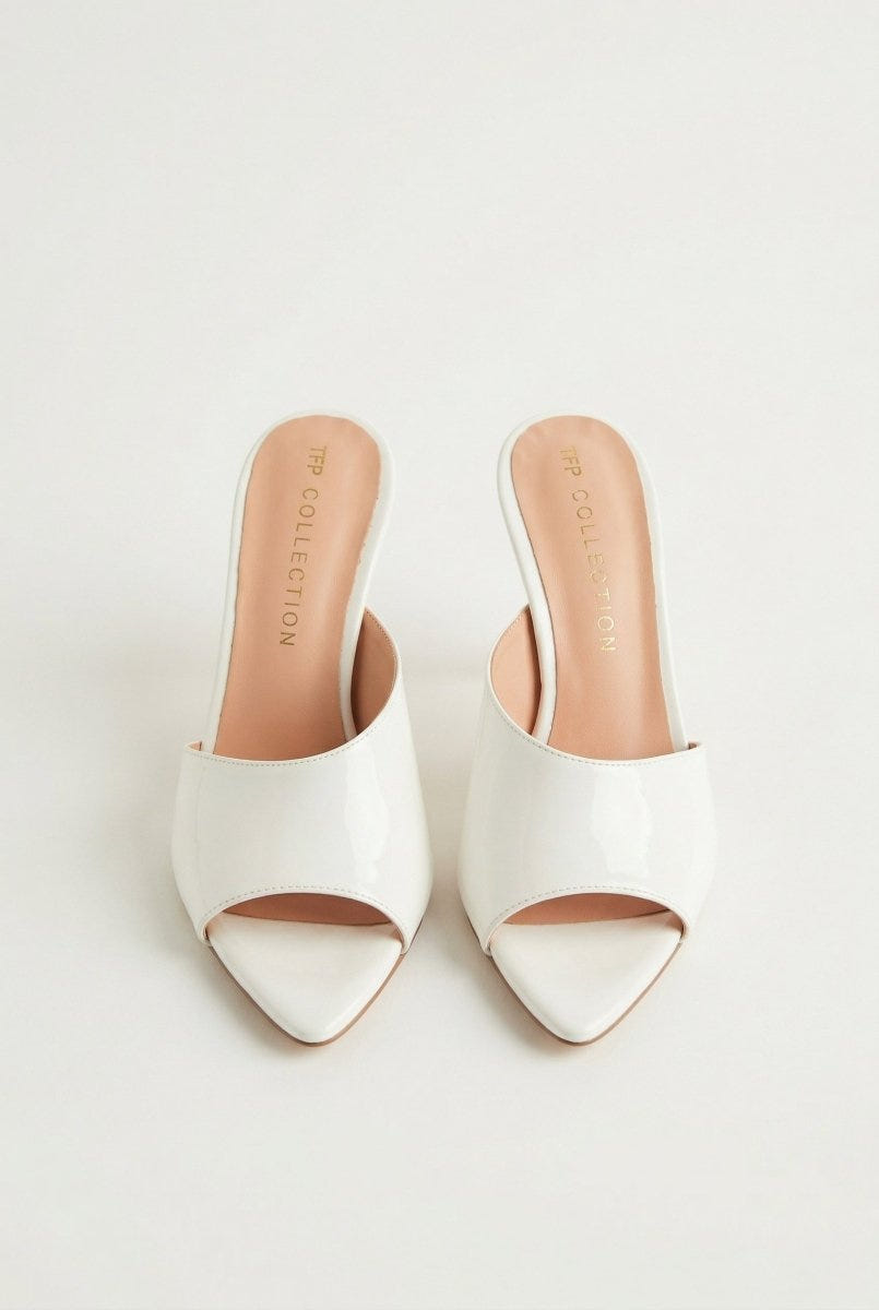TFP - Stiletto Mules - White Patent