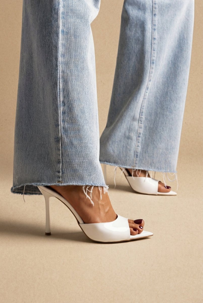 Λουστρίνι Mules με τακούνι στιλέτο - Λευκό - Image 3