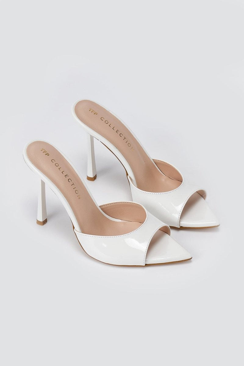 TFP - Stiletto Mules - White Patent