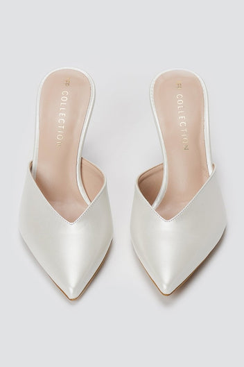 TFP - Stiletto Mules - White Pearl