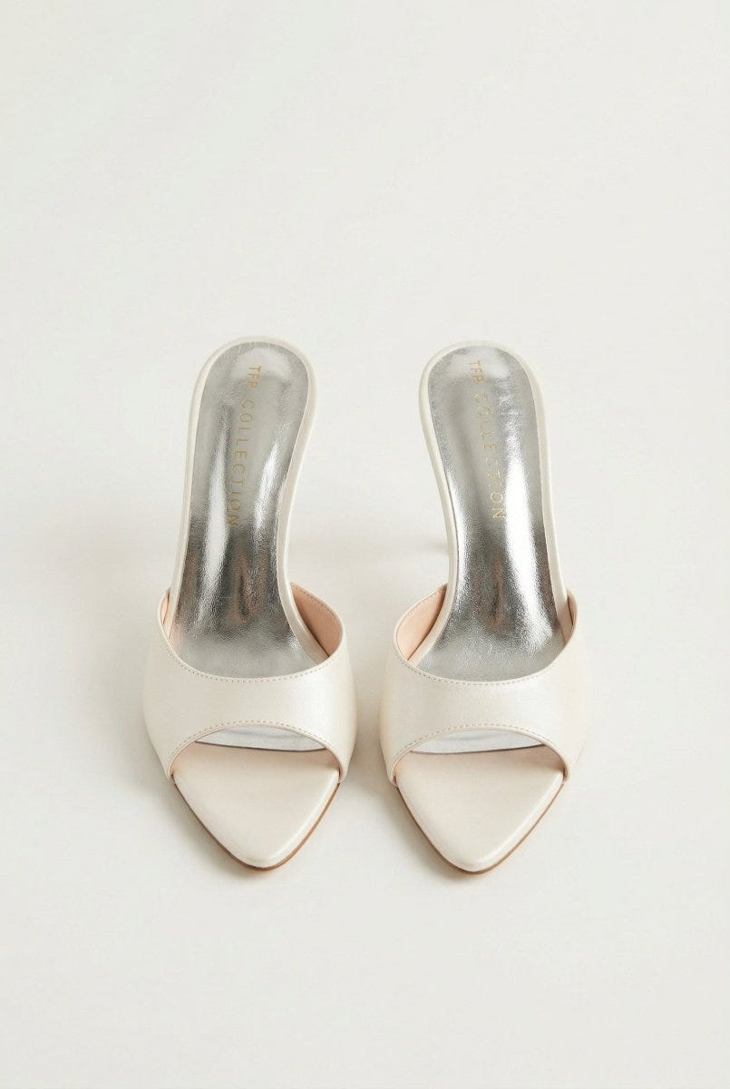 TFP - Stiletto Mules - White Pearl