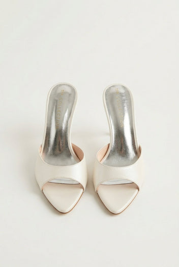 TFP - Stiletto Mules - White Pearl