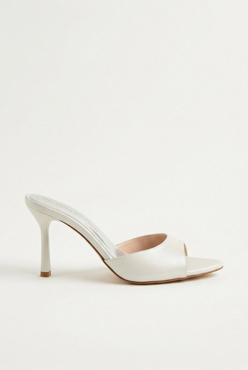 TFP - Stiletto Mules - White Pearl