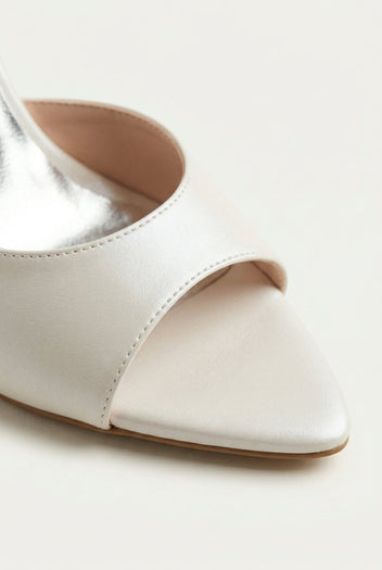 TFP - Stiletto Mules - White Pearl