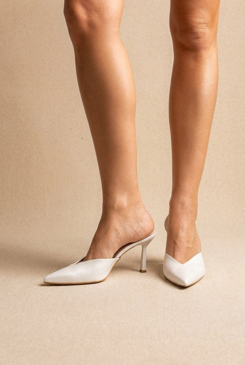 TFP - Stiletto Mules - White Pearl