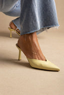 TFP - Stiletto Mules - Yellow Matte