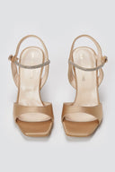 TFP - Stiletto Sandals - Beige Satin