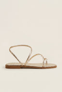 IRIS - Strappy Flat Sandals - Gold Metallic