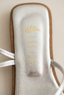 IRIS - Strappy Flat Sandals - Silver Metallic