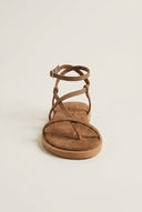 TFP - Strappy Sandals Ankle Strap - Beige Suede
