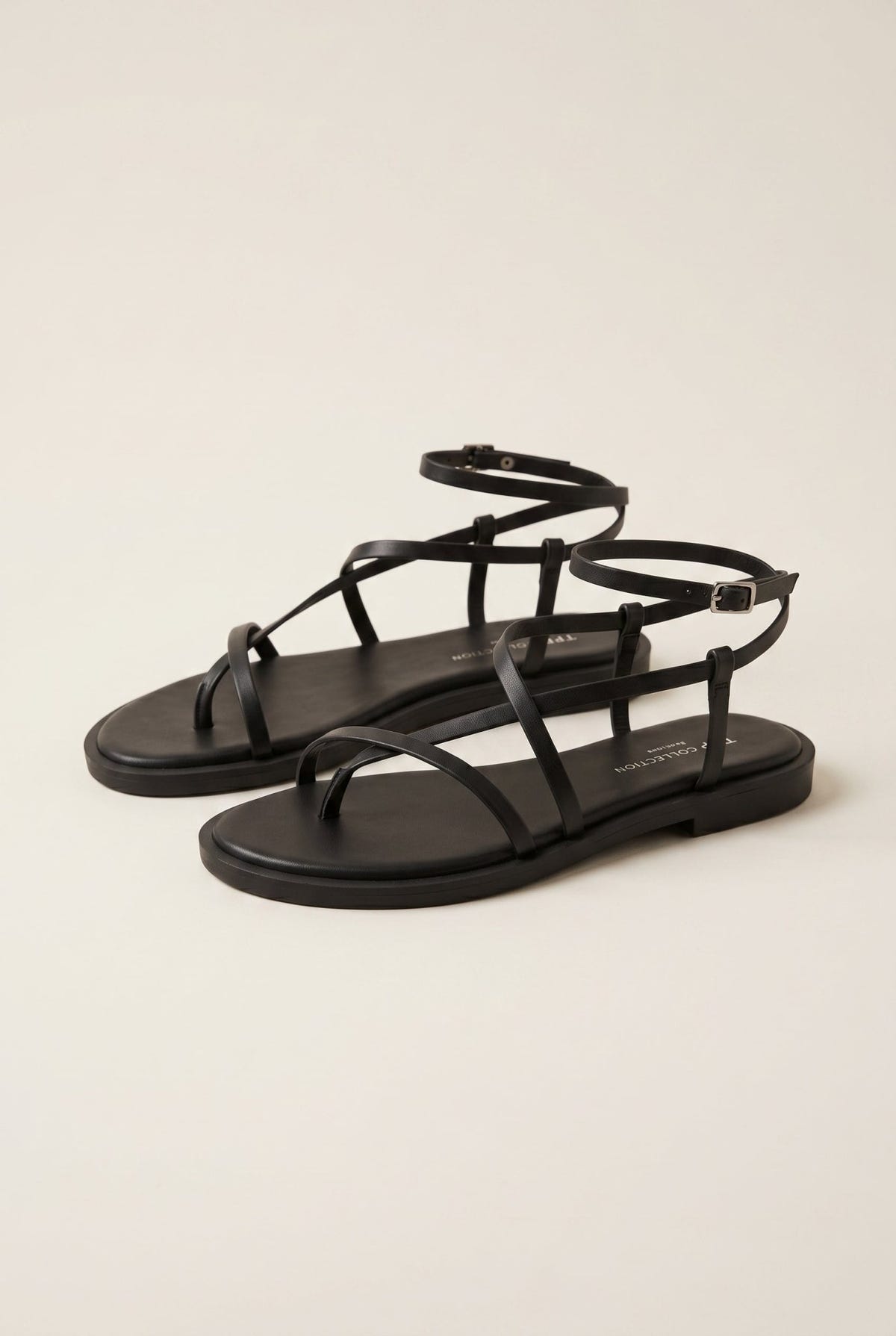 TFP - Strappy Sandals Ankle Strap - Black Matte
