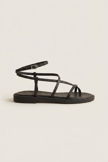 TFP - Strappy Sandals Ankle Strap - Black Matte