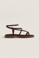 TFP - Strappy Sandals Ankle Strap - Brown Suede