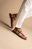TFP - Strappy Sandals Ankle Strap - Brown Suede