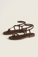 TFP - Strappy Sandals Ankle Strap - Brown Suede