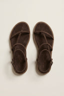 TFP - Strappy Sandals Ankle Strap - Brown Suede