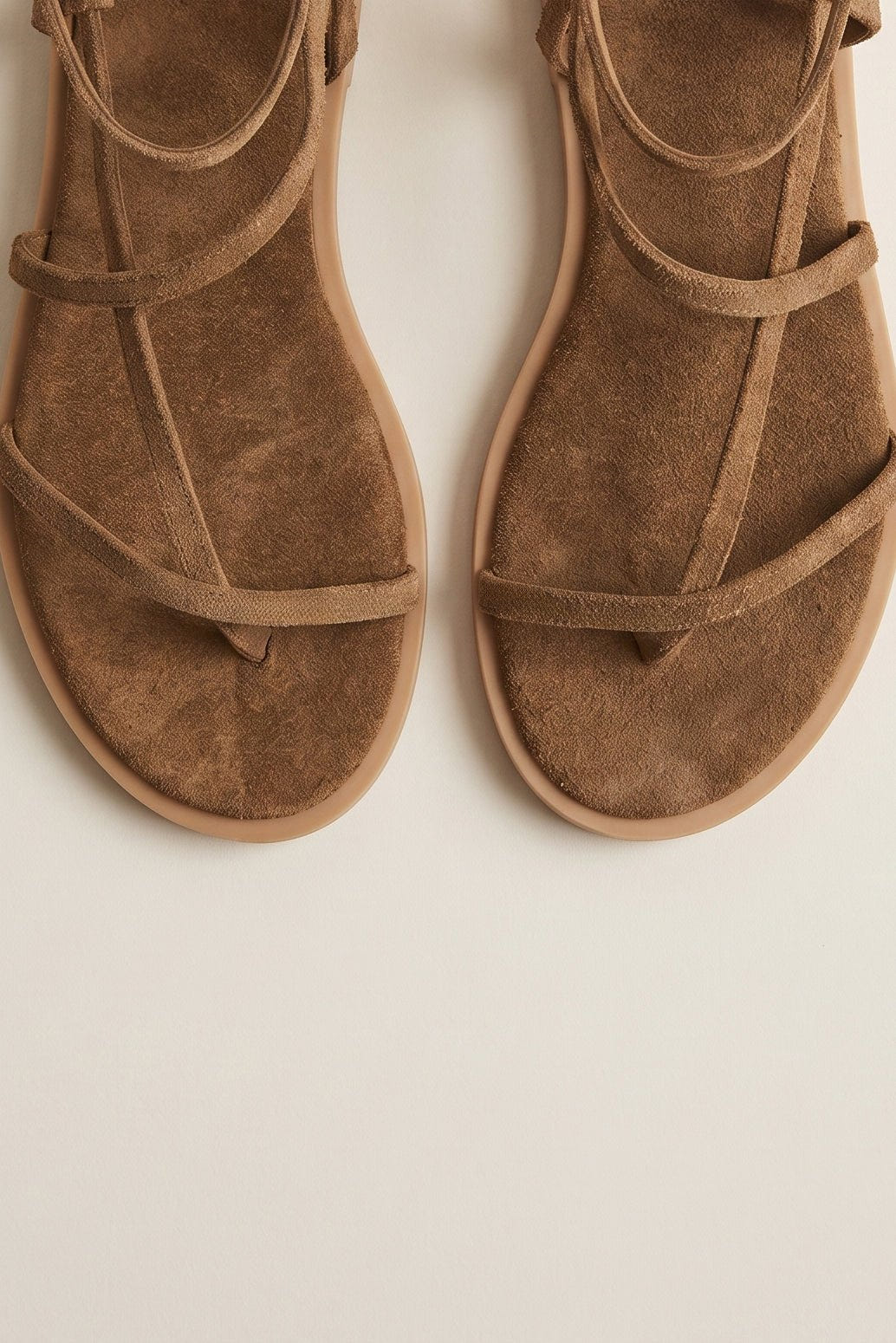 TFP - Strappy Sandals Ankle Strap - Khaki Green Suede