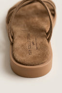 TFP - Strappy Sandals Buckle Closure - Beige Suede